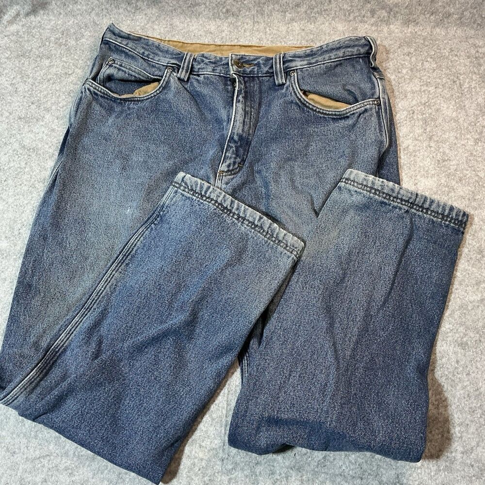 Duluth Trading Co Fleece Lined Jeans Men’s 36x30 Blue Straight Leg Work Pants